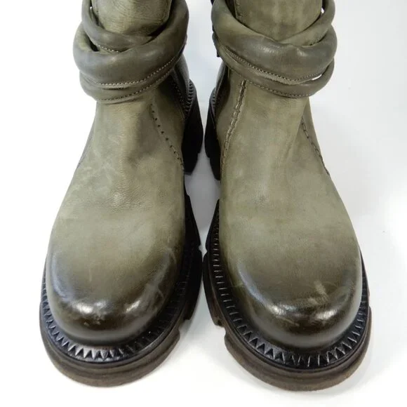 A.S.98 Linder Chunky Platform BOOTS Size 39 8.5 9 Green Leather NEW $399 - Picture 6 of 14